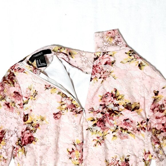 Forever 21 Pink Floral Dress - Size Small - Picture 4 of 7